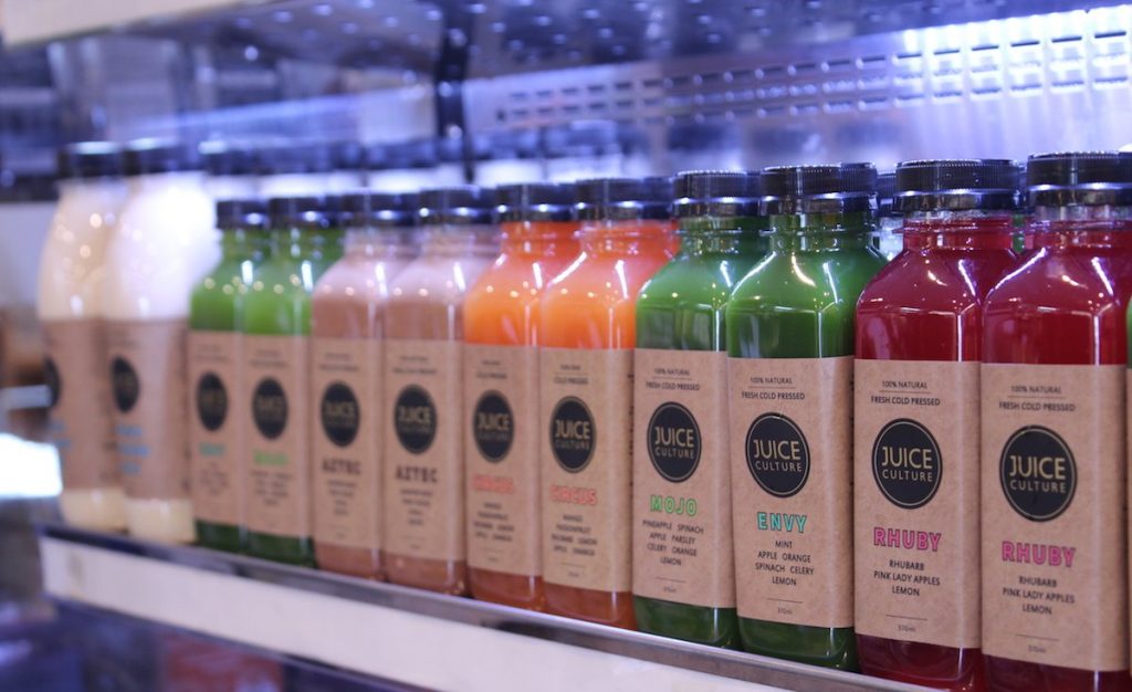 Range of cold pressed juices